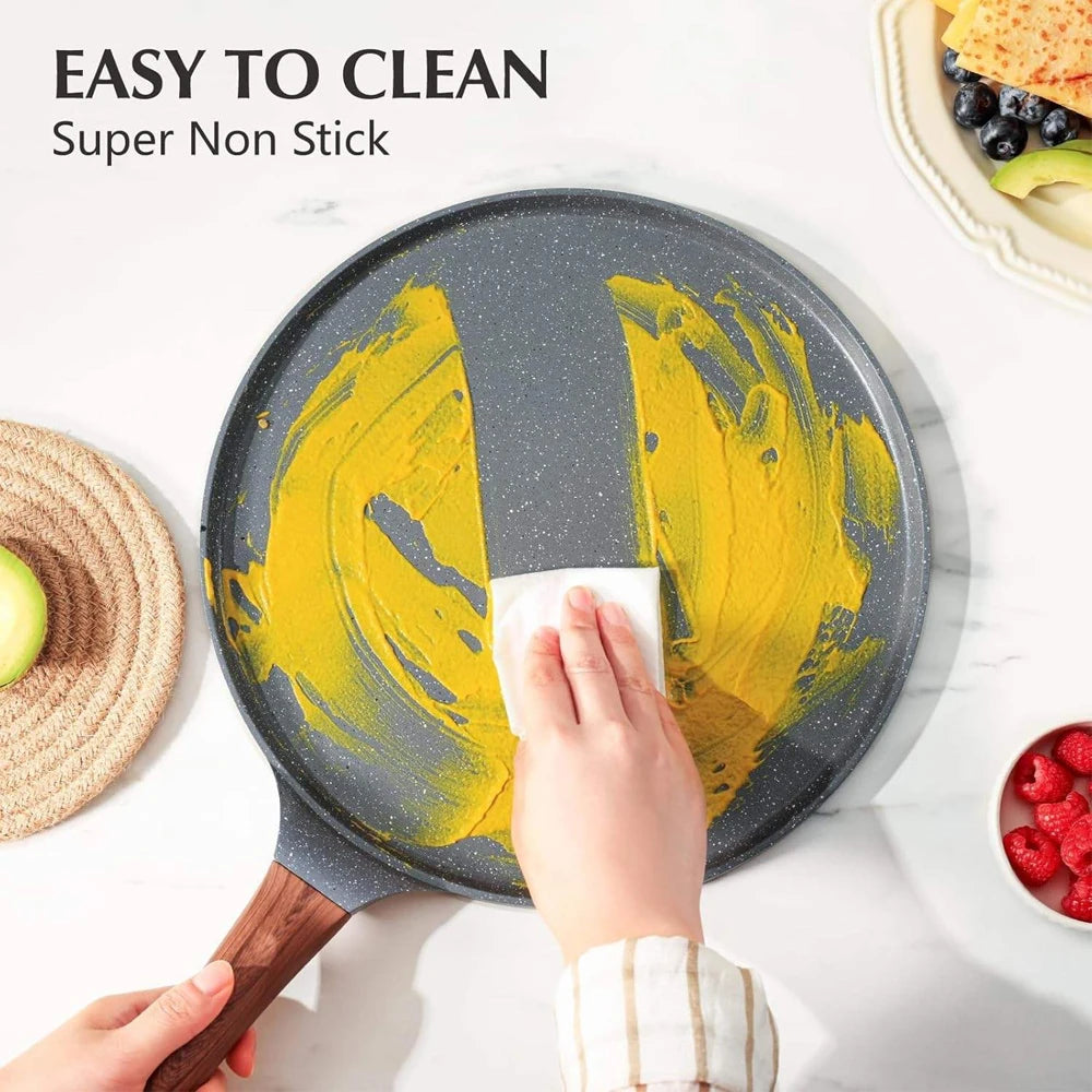 Non-Stick Pancake & Crepe Pan – Maifan Stone Flat Skillet for Pastries, Eggs & Flapjacks – Perfect for All Stoves (30cm)