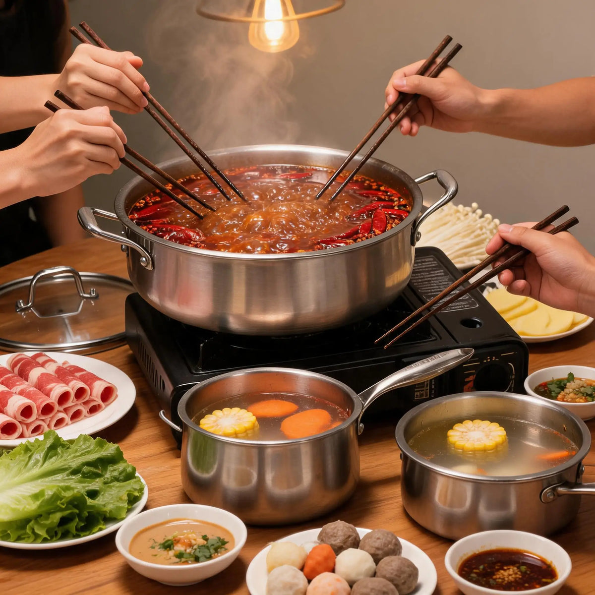 11 Piece Tri-Ply Stainless Steel Cookware Set with Lids – Professional Pots & Pans with Stay-Cool Riveted Handles – Best for Induction, Oven & Family Cooking