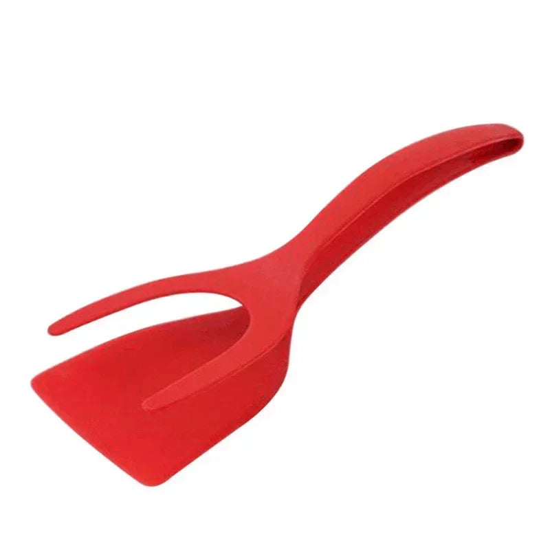 2-in-1 Flip Tongs with Egg Spatula – Nylon Grip Turner & Clamp for Pancakes, Eggs & Steak – Best for Non-Stick Pans