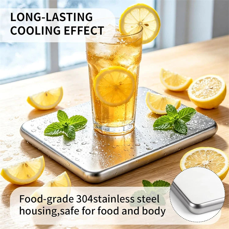Reusable 304 Stainless Steel Ice Packs – Quick Freeze Metal Cooling Plates for Cool Bags & Lunch Boxes – Ideal for Picnics & Camping