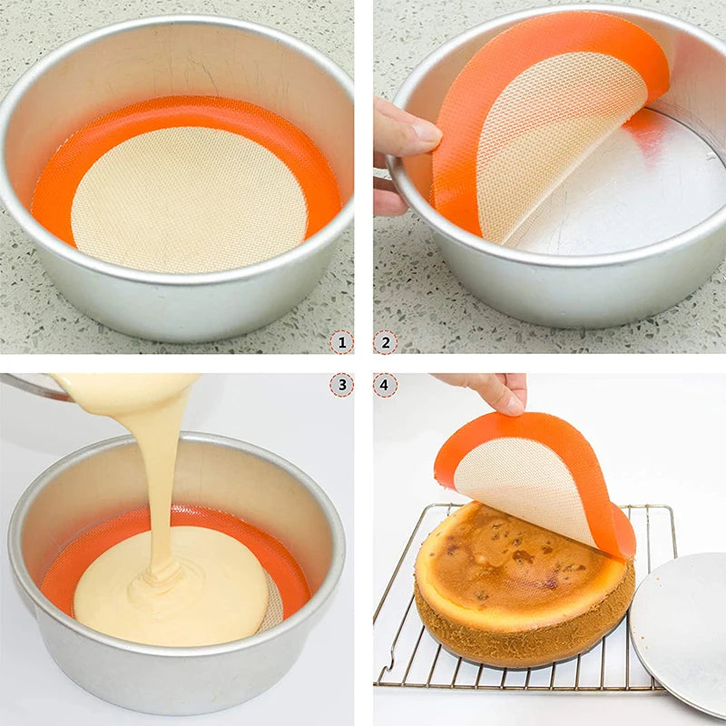 Round Non-Stick Silicone Baking Mat – Reusable Food Grade Oven Liner – Great for Macarons, Cookies & Pastry – Available in 13cm, 20cm & 23cm