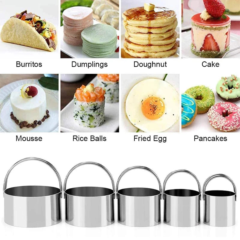 Stainless Steel Round Biscuit Cutter Set — 5 Piece