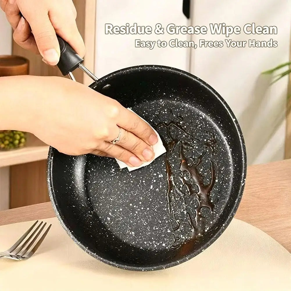 Speckled Stone Mini Frying Pan – Flat Bottom Non-Stick Egg & Pancake Pan with Hanging Loop – Perfect for Single Servings & Small Kitchens