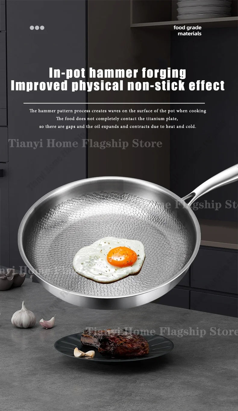 Titanium Stainless Steel Frying Pan