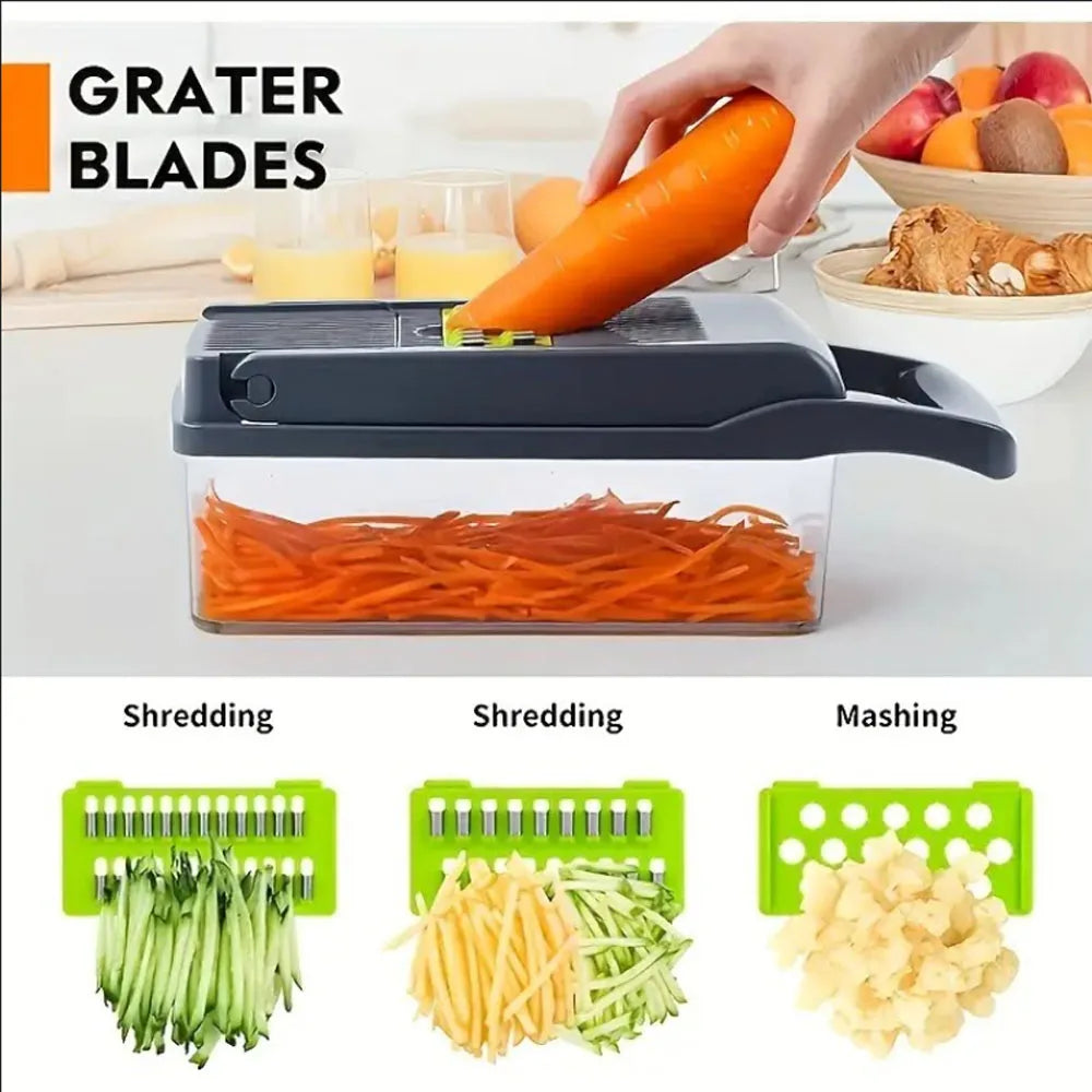 Vegetable Chopper & Mandoline Slicer with Container – Onion, Salad & Veggie Chopper with Cheese Grater – Best for Quick, Easy Meal Prep – Available in Green, Green, Green & Green Colours
