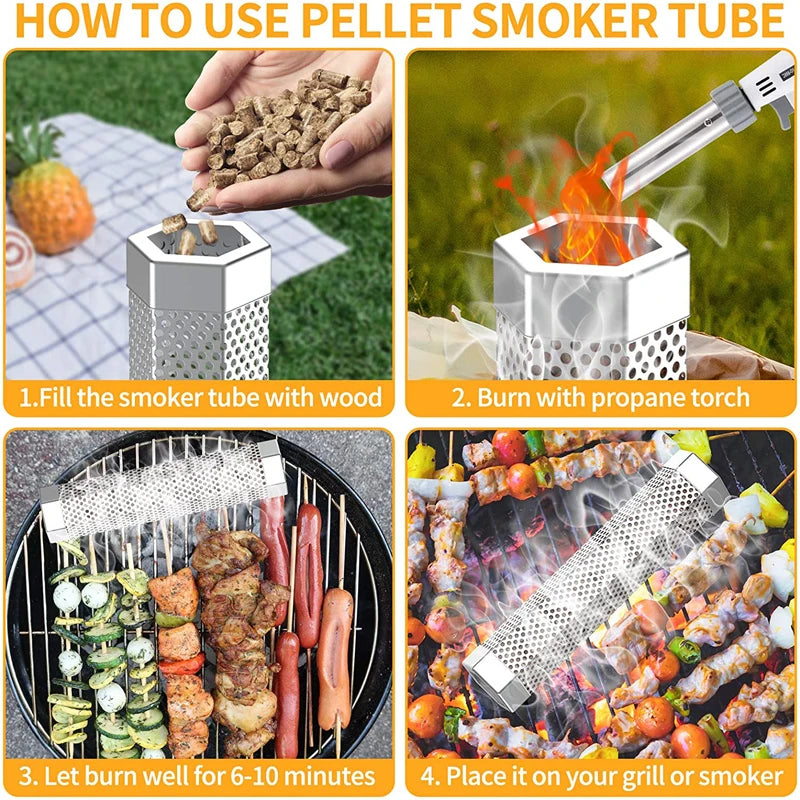 12-Inch Stainless Steel BBQ Pellet Smoker Tube