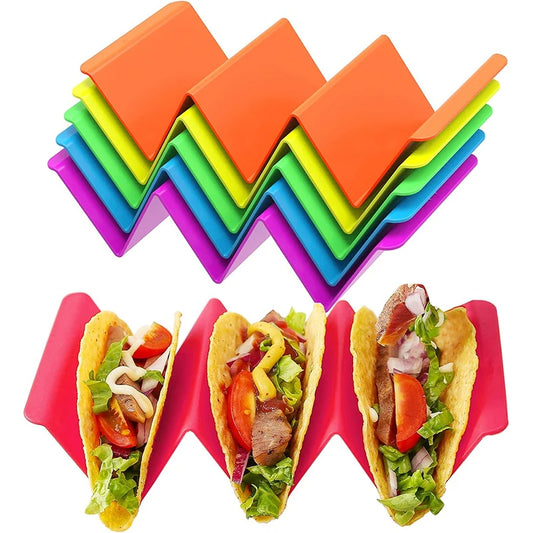 Set of 6 Colourful Taco Holder Stands – Large Taco Trays for 2 or 3 Tacos Each – Perfect for Taco Nights & Family Meals
