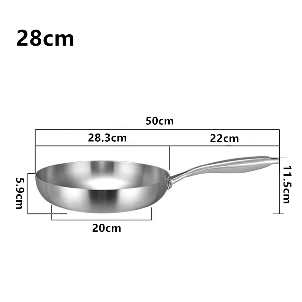 304 Stainless Steel Frying Pan 28cm