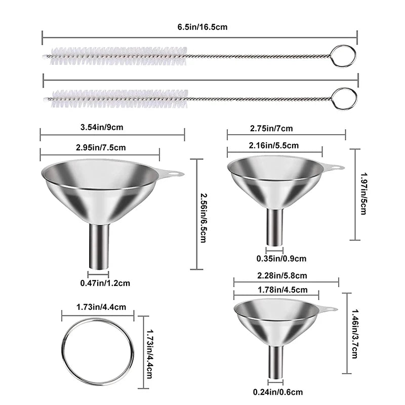 Stainless Steel Kitchen Funnel Set