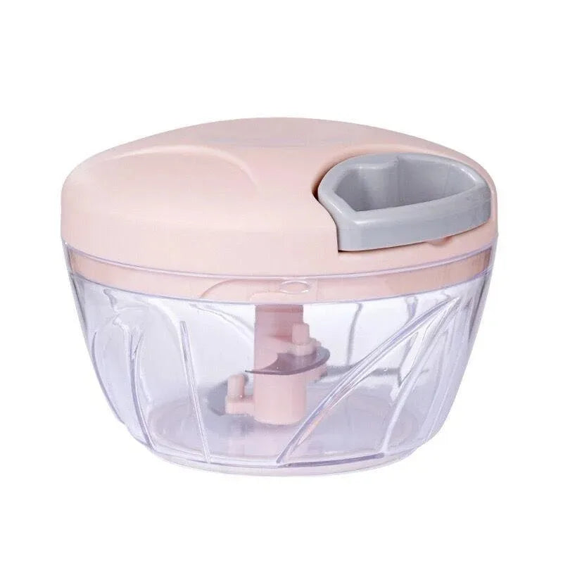 Rotating Garlic Chopper & Mini Mincer – Manual Pull Cord Food Processor for Onions, Herbs & Meat – Perfect for Fast Prep – Available in 500ml & 900ml