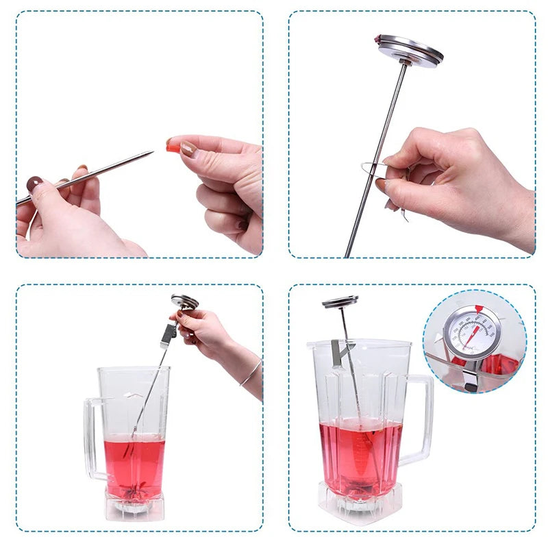 Stainless Steel Deep Fry Thermometer with Instant Read Dial