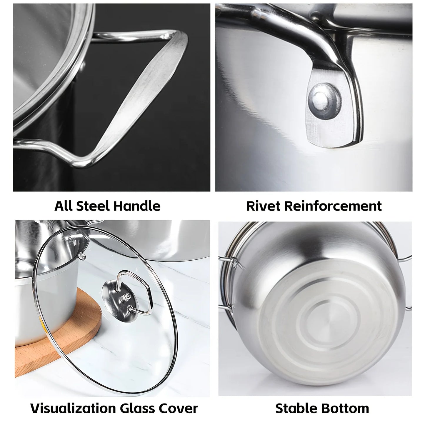 Stainless Steel Soup Pot Set — 6 Piece