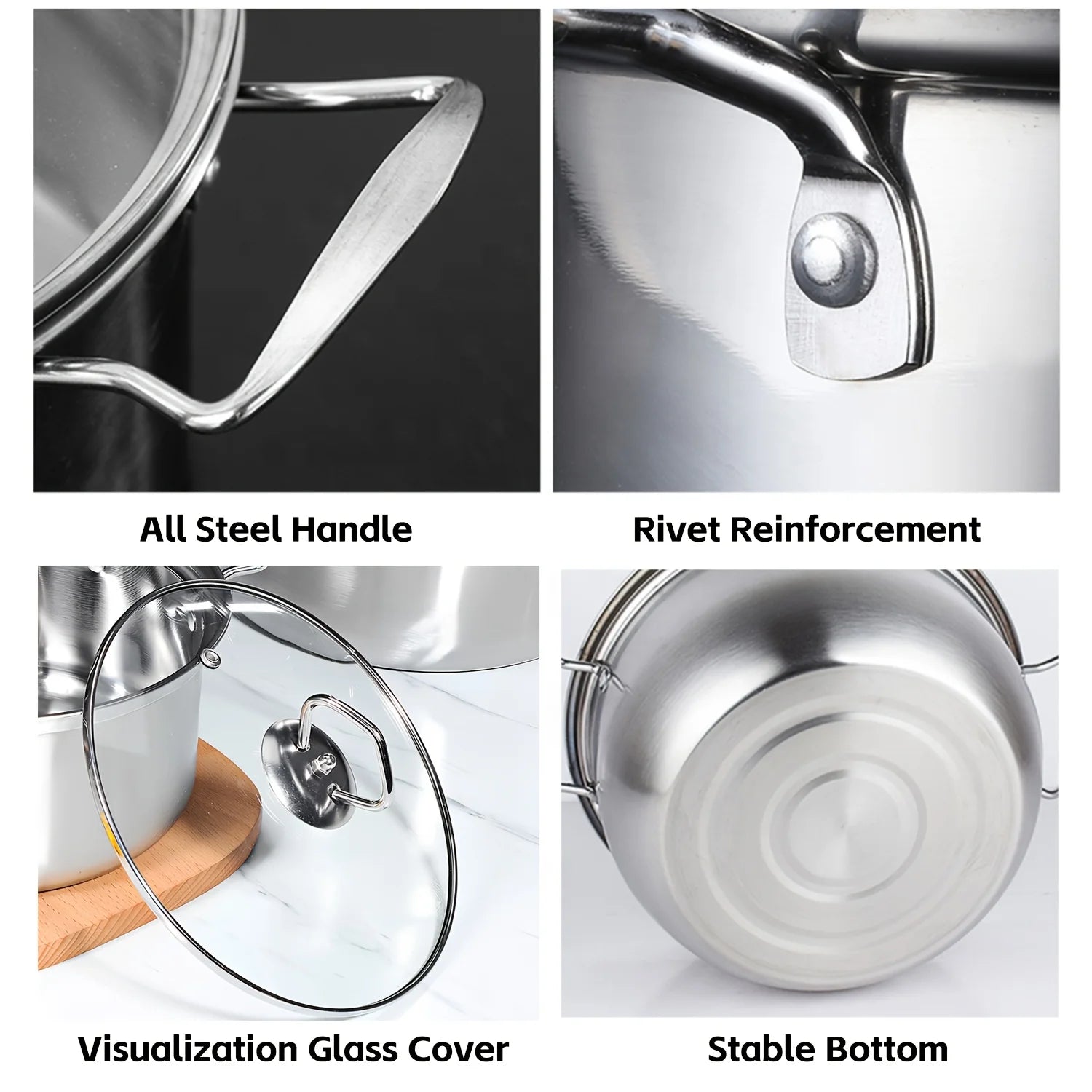 Stainless Steel Soup Pot Set — 6 Piece