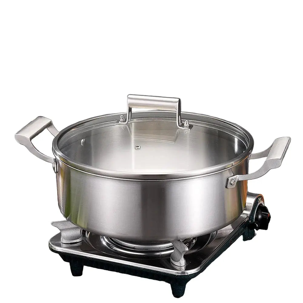 5-Ply Stainless Steel Multi-Purpose Sauté Pan / Stock Pot with Glass Lid & Side Handles – Ideal for Sautéing Vegetables, Searing Meat, Preparing Stocks, Broths, Soups, Stews, Sauces & One-Pot Meals
