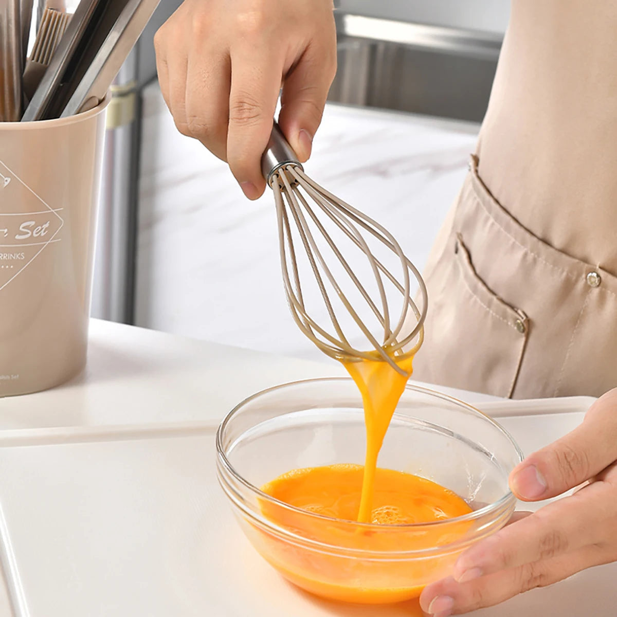 15-Piece Silicone Kitchen Utensils Set – Heat-Resistant Spatulas, Spoons, Turners, Brush, and Whisk, Perfect for Non-Stick Cookware,Available in Black, Grey & Khaki