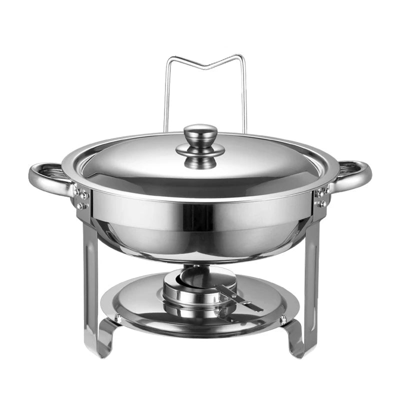 Stainless Steel Round Chafing Dish Buffet Set with Lid – 5QT Food Warmer & Buffet Server – Ideal for Parties, Weddings & Catering