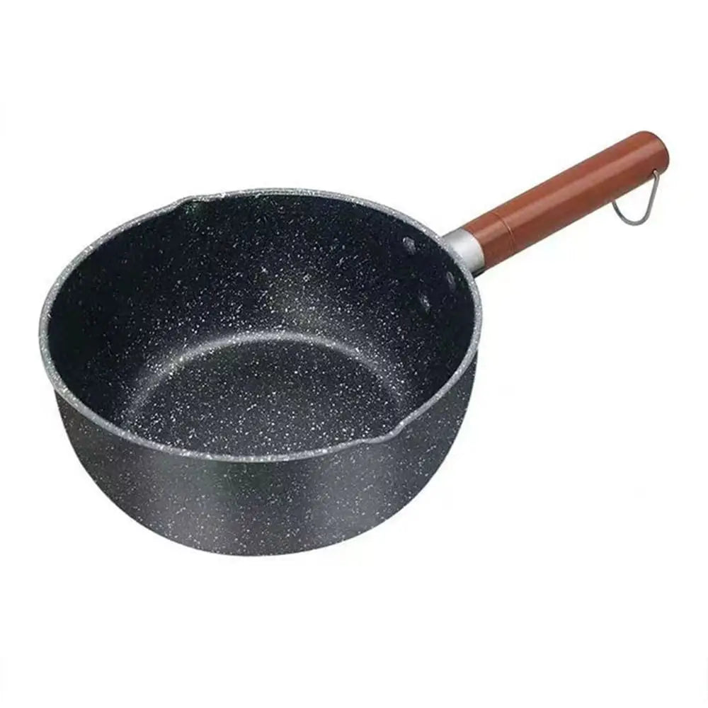 Non-Stick Iron Saucepan with Wooden Handle – Omelette, Egg & Pasta Pot – Ideal for Eggs, Pasta & Sauces – Available in 16cm, 18cm, 20cm & 22cm