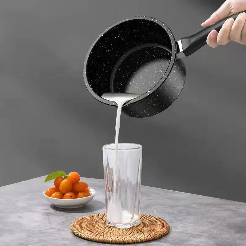 Non-Stick Granite Maifan Stone Coating Saucepan – Ideal for Heating Milk, Boiling, Simmering & Preparing Sauces, Soups & Small Daily Meals – PFOA-Free Durable Milk Pot with Granite Finish