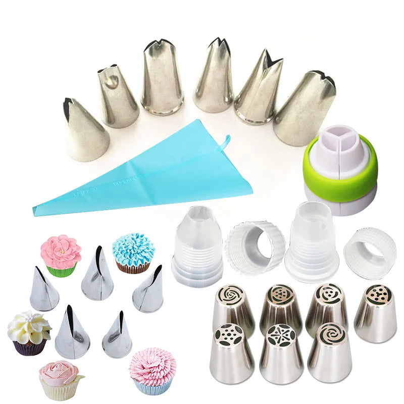 Piping Tips Set with Pastry Bag 22 Pcs