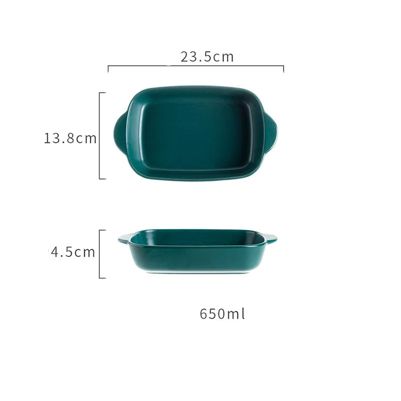 Ceramic Baking Dish — Oven-Safe Au Gratin Dish M-B-Medium — Black