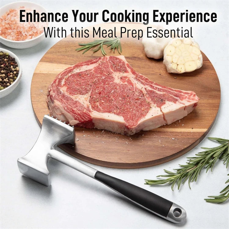 Zinc Alloy Meat Tenderizer Hammer with Non-Slip Grip Handle