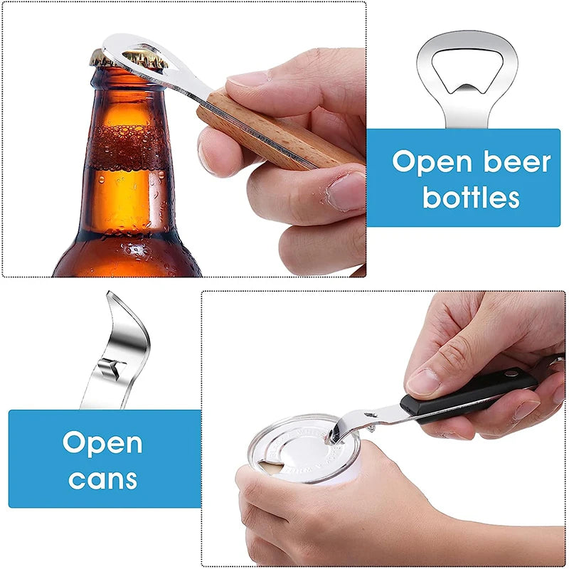 Stainless Steel Can Punch & Bottle Opener – Compact Manual Can Tapper – Great for Camping, Picnics & Everyday Use – Available in Camel & Black Colours