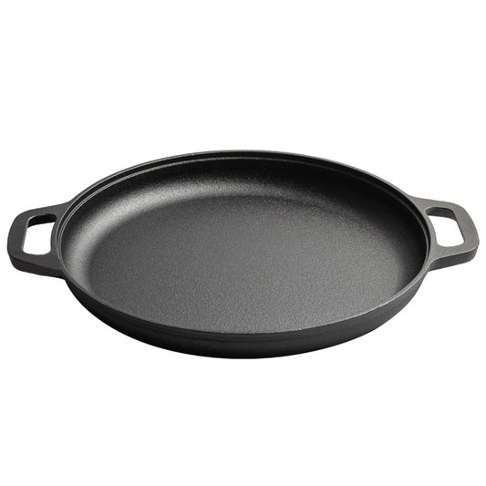 Cast Iron Pizza & Crepe Griddle Pan – Dual-Handle Skillet for Pancakes, BBQ, and Outdoor Cooking (Available in Multiple Sizes)