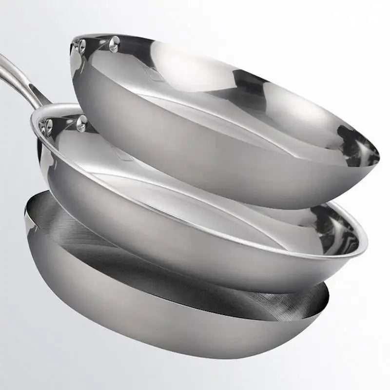  Stainless Steel Skillet  with Long Handle – Oven-safe Frying Pan Ideal for Searing, Sautéing, Stir-Frying, Simmering, Pan-Frying Daily Meals – Induction, Gas & Electric Compatible