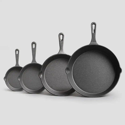 Pre-seasoned Cast Iron Frying Pan – Non-Stick Skillet for Steak, Eggs, Stir-Fry, and Baking, Compatible with Induction & Gas Stoves (14cm, 16cm, 20,26cm Sizes) C for Chef