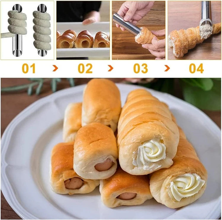 Stainless Steel Cream Horn Moulds – Cannoli Tubes & Pastry Cone Forms – Ideal for Cream Horns, Cannoli & Croissant Rolls – Available in 20, 23 & 33 Pieces