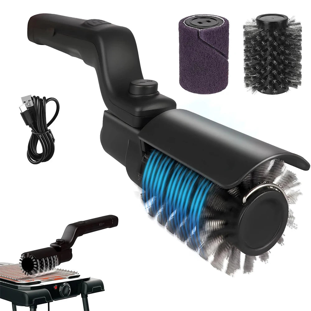 Rechargeable Electric Grill Brush with Adjustable Angle – Stainless Steel BBQ Cleaning Brush – Ideal for Cleaning Grill Grates & Barbecues