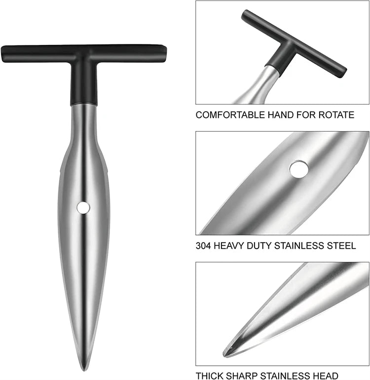 Stainless Steel Coconut Opener & Scraper – Coconut Punch Tool with Hammer – Perfect for Opening Fresh Young Coconuts
