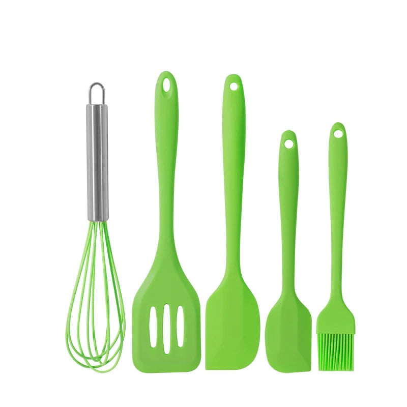 Silicone Kitchen Utensil Set 5-Piece green