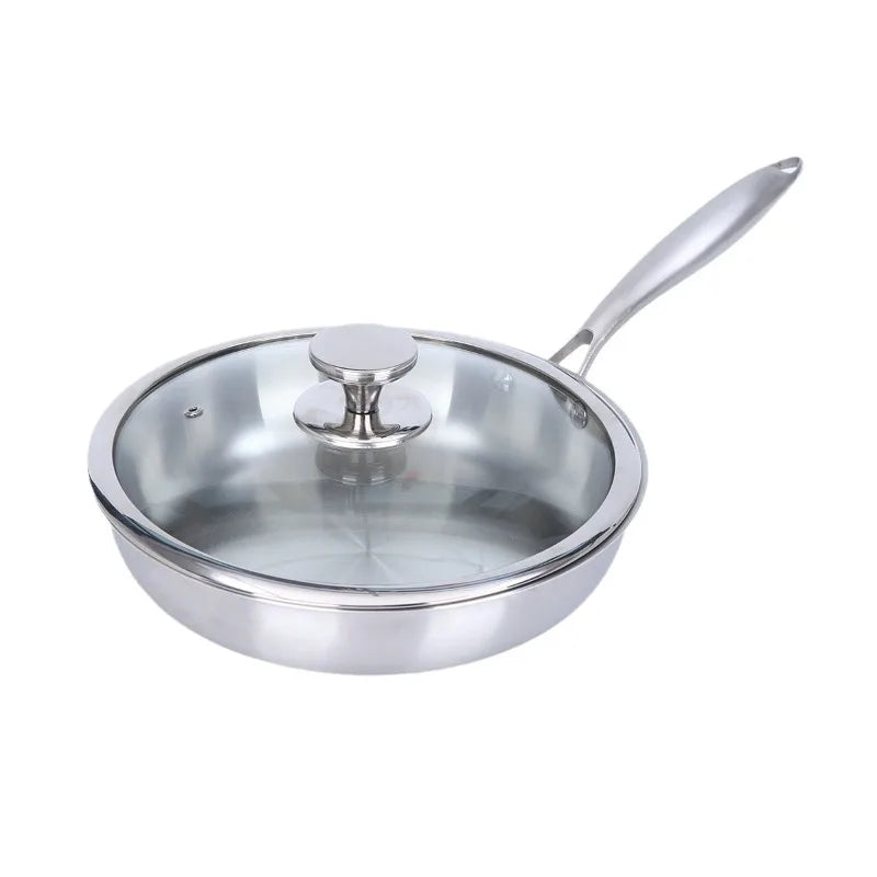 Stainless Steel Uncoated Frying Pan