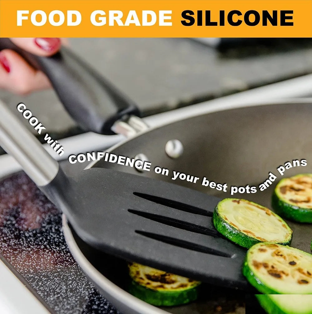 9-Piece Silicone Kitchen Utensils Set with Kitchen Utensils Storage Holder – Non-Scratch, Heat Resistant &amp; Dishwasher Safe