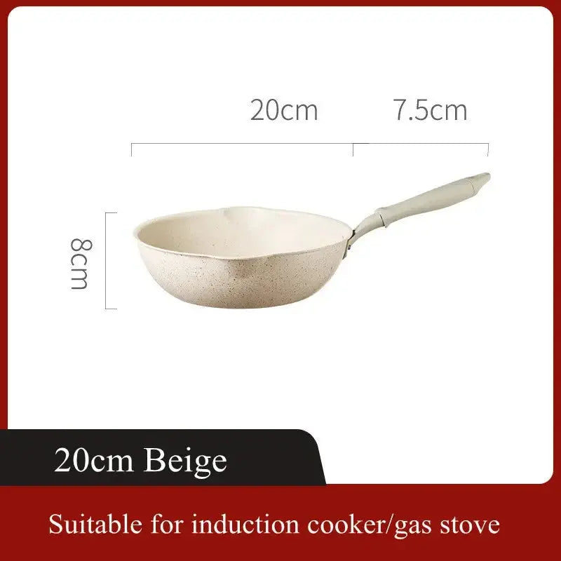 Maifan Stone Coated Non-Stick Pan with Non-Slip Handle  –  Ideal Skillet for Eggs, Pancakes, Omelettes, Sautéing, Sauces, Searing, Stir-Fry & One-Pan Meals – Compatible with Induction & Gas Stoves C for Chef