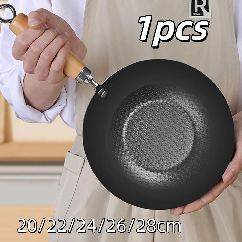 Non-Stick Iron Frying Pan – Multi-Purpose Stir-Fry & Omelette Pan for Home & Outdoor – Ideal for Gas & Induction Hobs – Available in 20cm, 22cm, 24cm, 26cm & 28cm