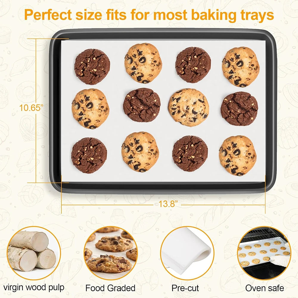 200 Piece Non-Stick Parchment Paper Sheets – Precut Baking Paper for Ovens & Air Fryers – Ideal for Baking, Steaming & Lining Cookie Pans – Available in 15x20cm, 20x25cm, 20x30cm, 23x33cm, 25x35cm & 30x40cm