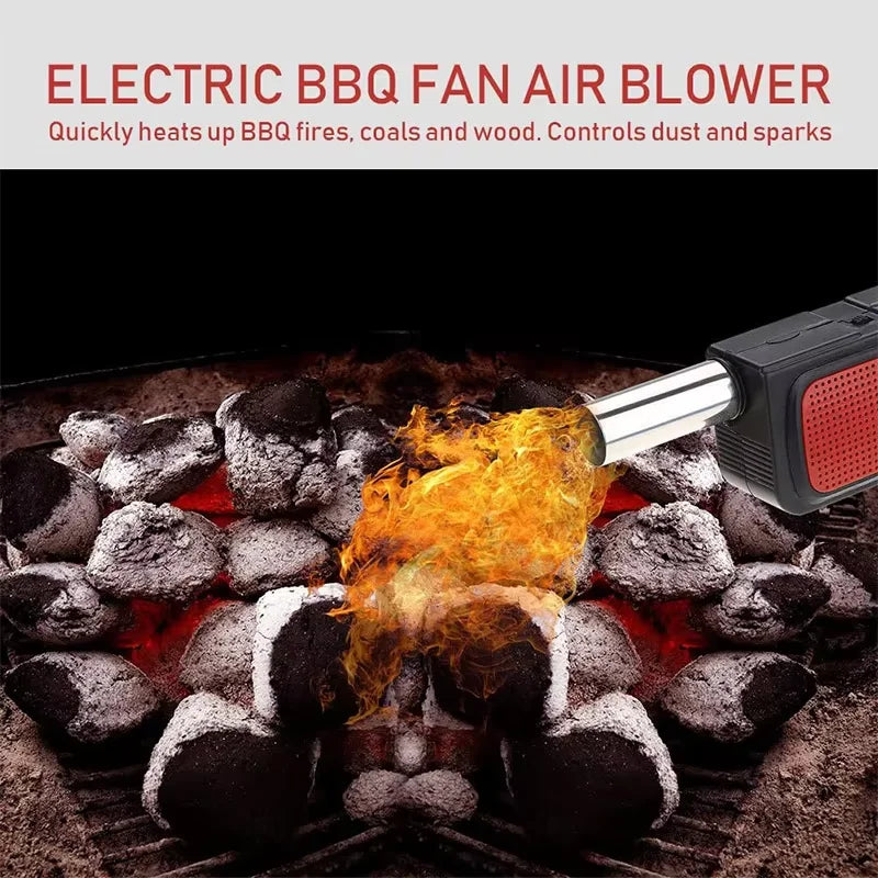 Handheld Electric BBQ Fire Blower Fan – Portable Camping Cooking Fan & Air Blower – Best for Starting Charcoal, Fire Pits & Campfires