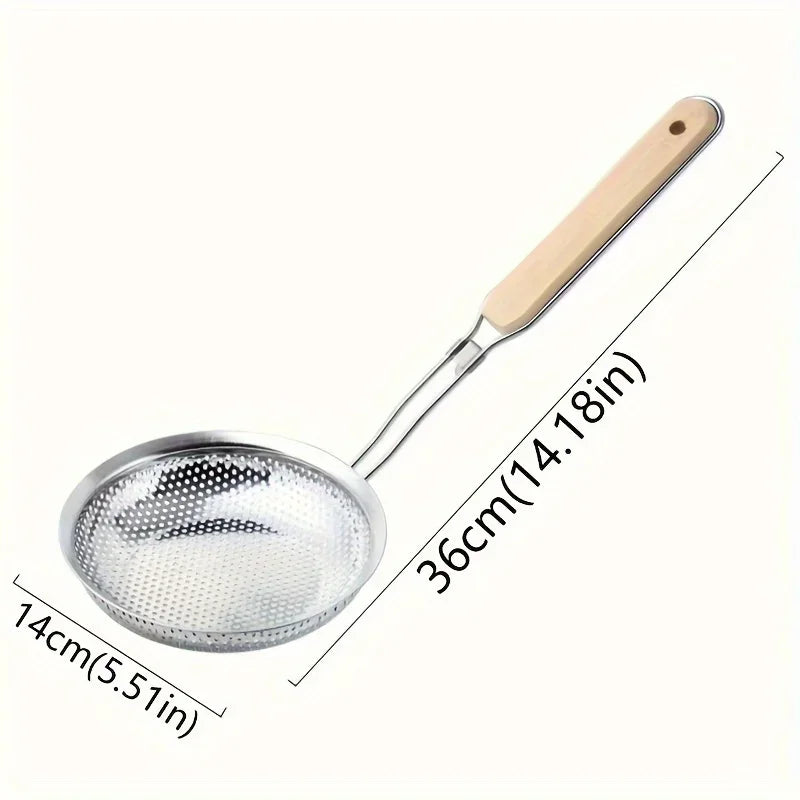 Stainless Steel Fine Mesh Noodle Skimmer – Spaghetti & Pasta Strainer Spoon – Ideal for Draining Pasta, Noodles & Vegetables