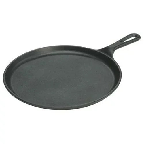 Pre-Seasoned Cast Iron Round Griddle Pan – Flat Pancake Plate for Stove, Oven, Grill & Campfire – Best for Pancakes, Flatbreads & Camp Breakfasts