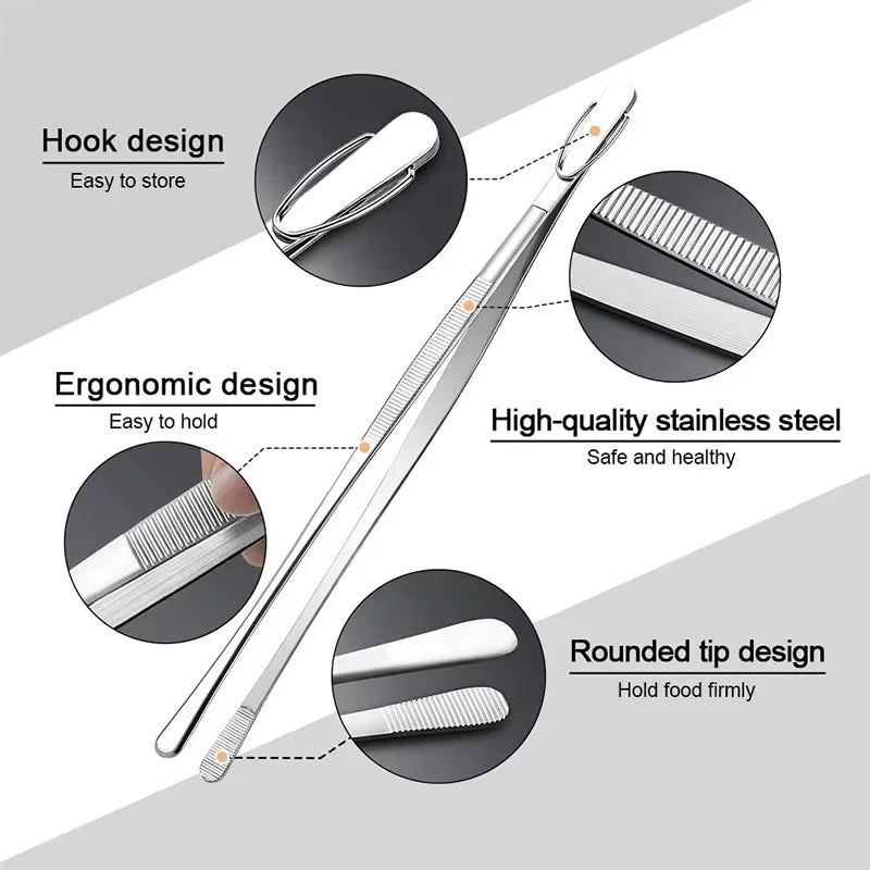 Stainless Steel BBQ Cooking Tweezers