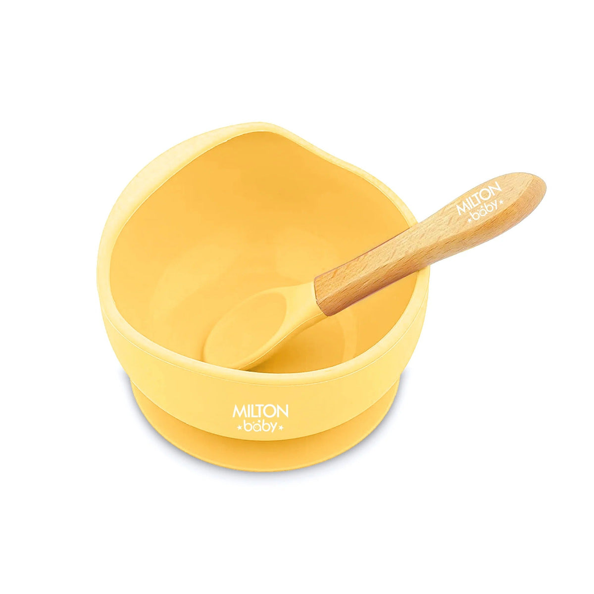 Silicone Suction Bowl with Spoon for Baby Orange