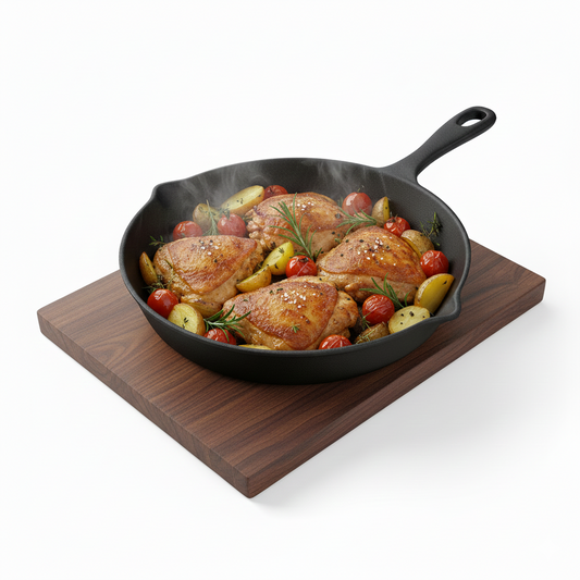 Cast Iron Frying Pan/Skillet, Pre-Seasoned, Induction Friendly, Non-Stick Pan, Black