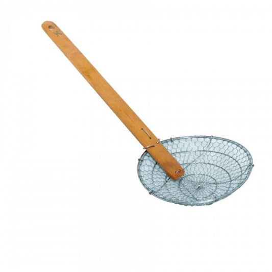 Stainless Steel Bamboo-Handled Coarse Skimmer
