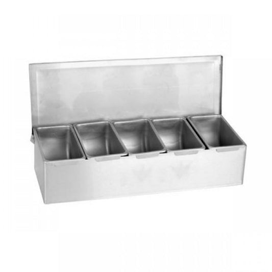 Stainless Steel Condiment 5 Compartments Default Title