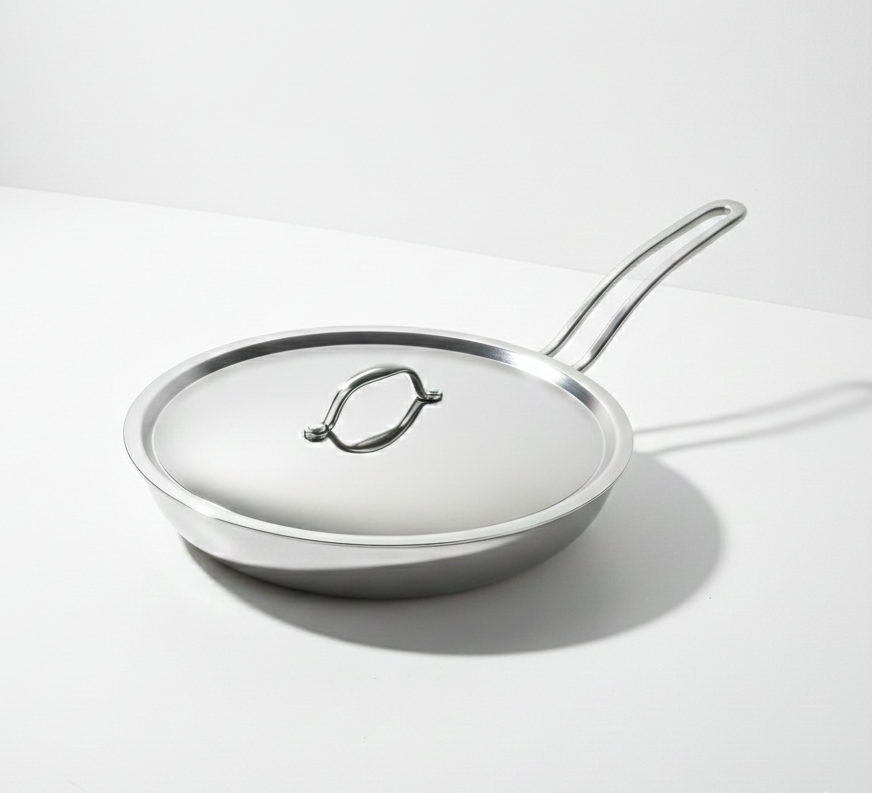 Tri-ply Stainless Steel Frying Pan With S.s Lid - Design 2