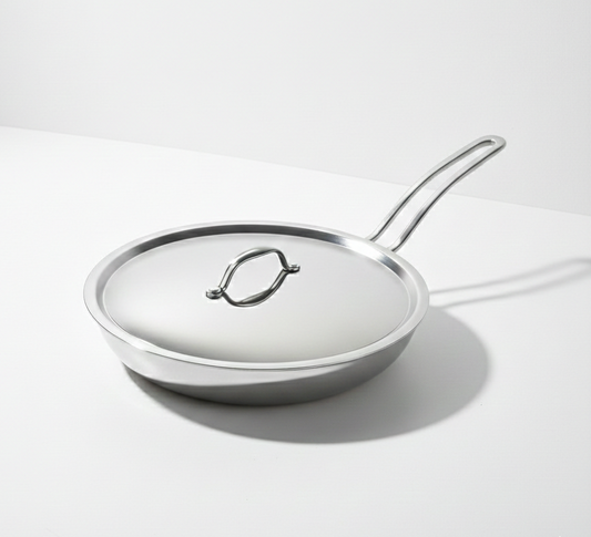 Tri-ply Stainless Steel Frying Pan With S.s Lid - Design 2