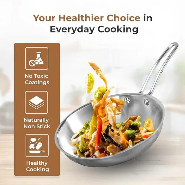 Tri-ply Stainless Steel Frying Pan