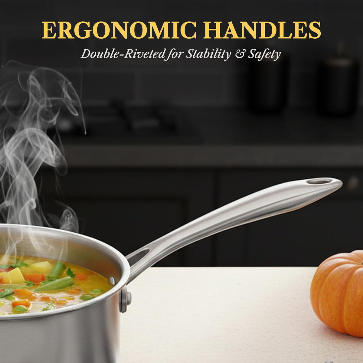 Esspy Tri-Ply Stainless Steel Sauce Pan | Tri-Ply Milk/Tea Pan | Gas, Stove and Induction Compatible for Fast Cooking |